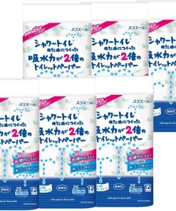 エリエール シャワートイレのためにつくった吸水力が2倍のトイレットペーパー 25m(112シート)×72ロール(12ロール×6パック)ダブル パルプ100% [ケース販売]