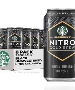 スターバックス ナイトロ コールドブリュー、ブラック 無糖、9.6 液量オンス缶 (8 パック) (パッケージは異なる場合があります)