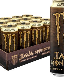 Java Monster Caf Latte, Coffee + Energy Drink, 15 Ounce (Pack of 12)