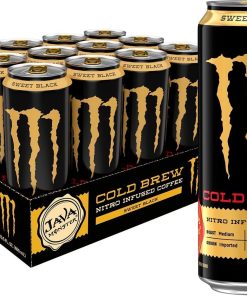 Java Monster Nitro Cold Brew Sweet Black, Coffee + Energy Drink, 13.5 Ounce Liquid (pack of 12)