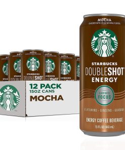 スターバックス ダブルショット エナジー エスプレッソ コーヒー、モカ、15 オンス缶 (12 パック) (パッケージは異なる場合があります)