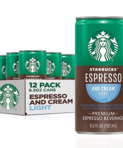 スターバックス レディ トゥ ドリンク コーヒー、エスプレッソ & クリーム ライト、6.5 オンス缶 (12 パック) (パッケージは異なる場合があります)