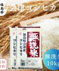 【送料無料】無洗米 10kg 福島県会津産コシヒカリ 10kg(5kg×2袋) 令和6年産
