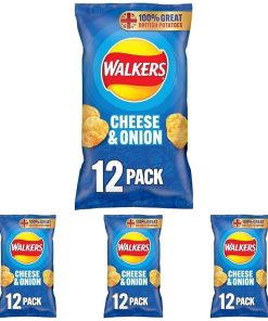 ウォーカーズ チーズ＆オニオン ベジタリアン マルチパック ポテトチップス（25g×48袋入り）、ランチやおやつに最適